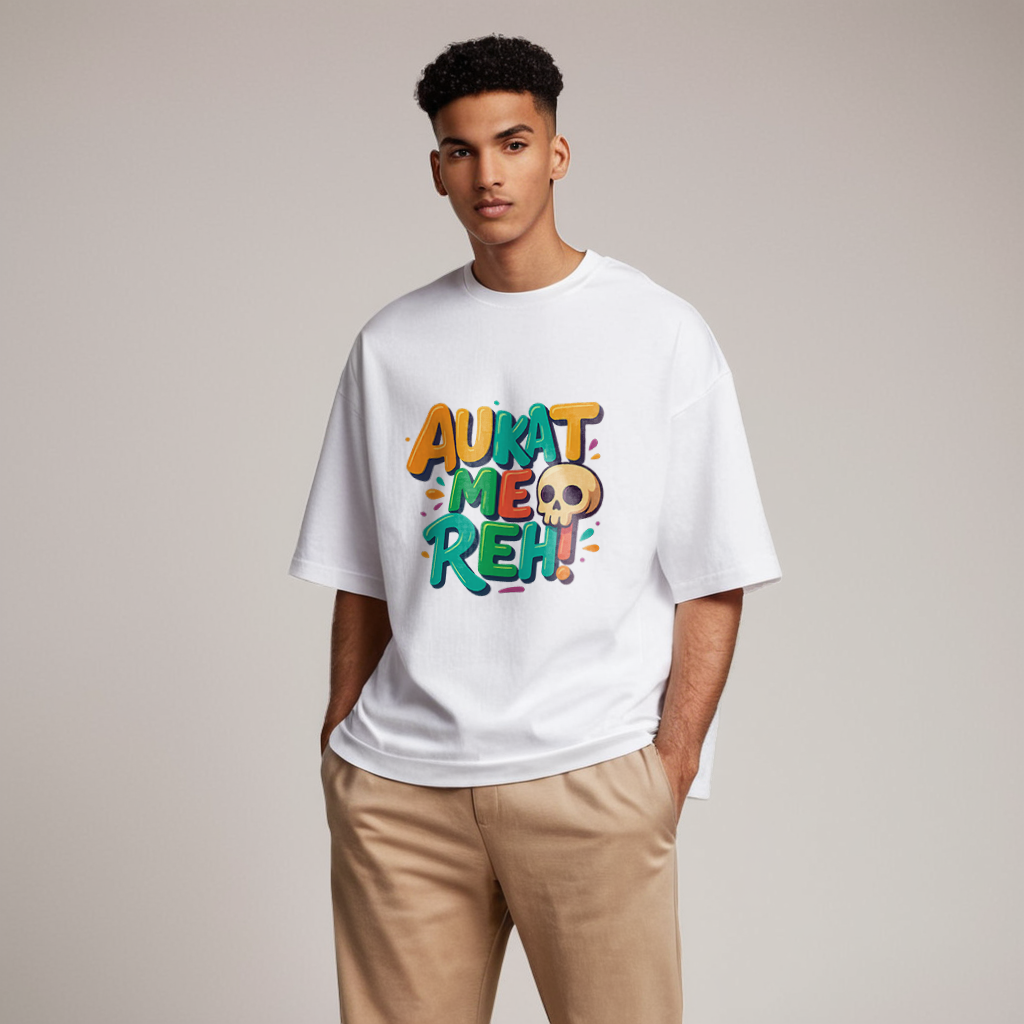 Aukat me Reh Unisex Premium Oversized Tee