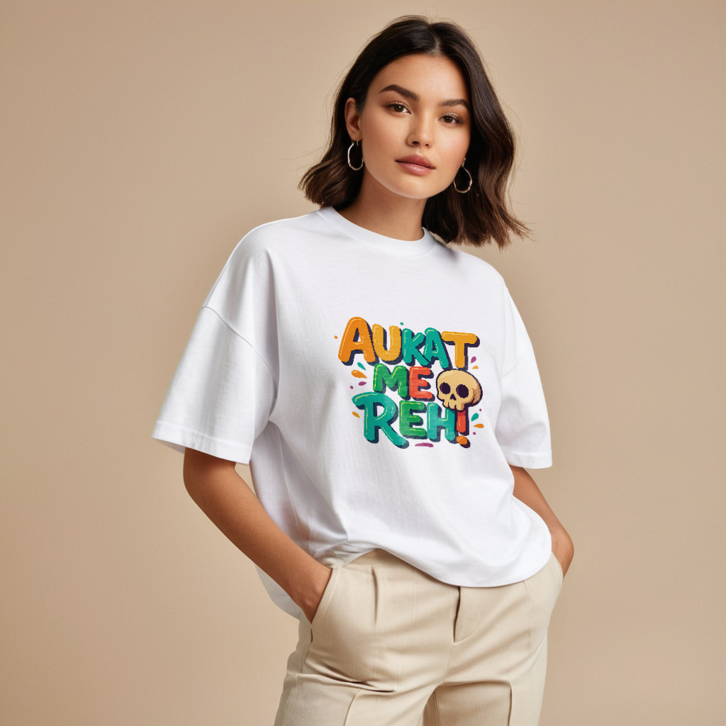 Aukat me Reh Unisex Premium Oversized Tee