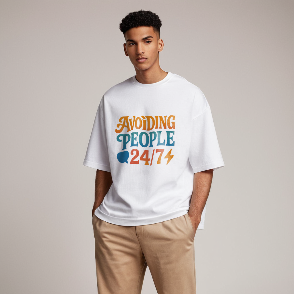 Avoiding People Unisex Premium Oversized Tee