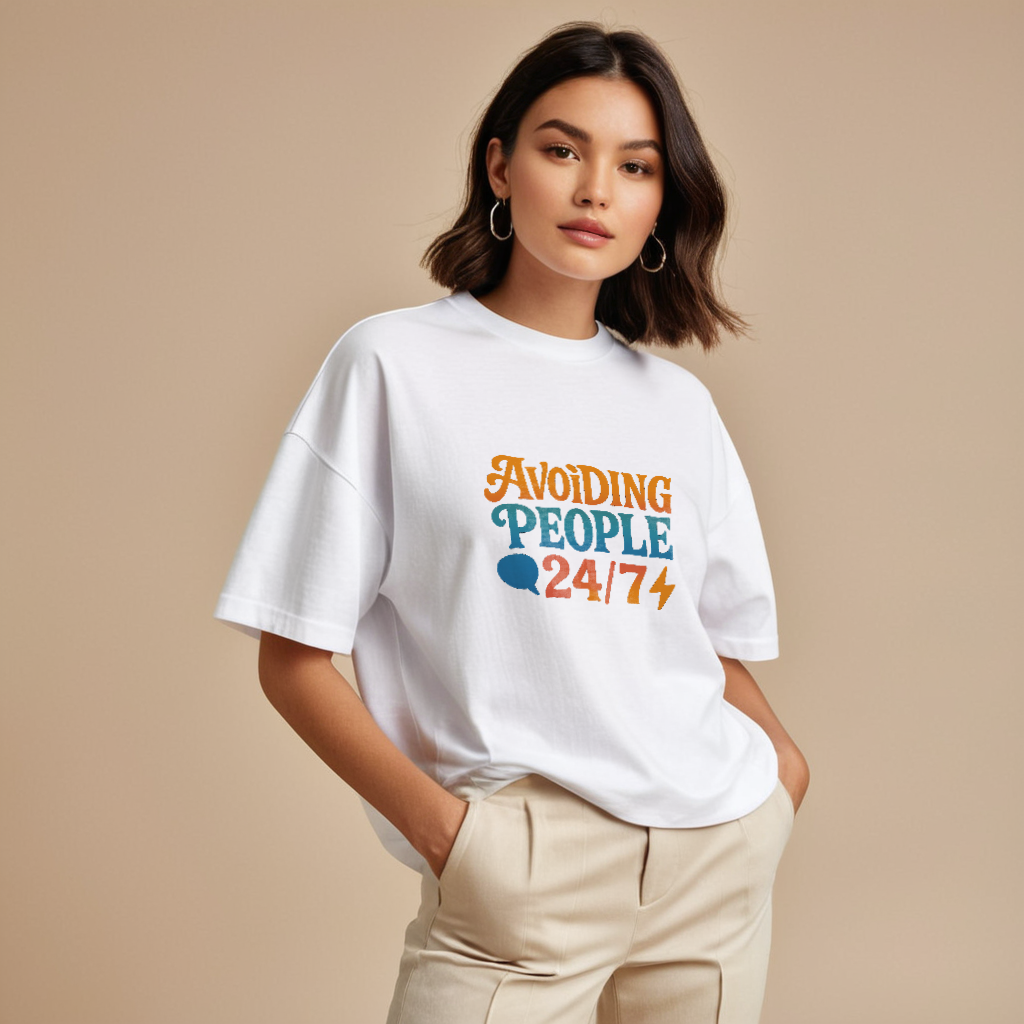 Avoiding People Unisex Premium Oversized Tee