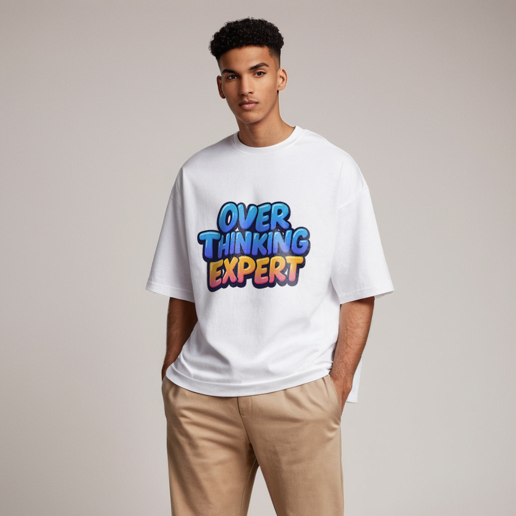 Over thinking expert Premium Unisex Terry Oversized Tee