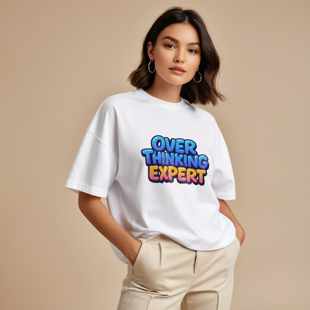 Over thinking expert Premium Unisex Terry Oversized Tee