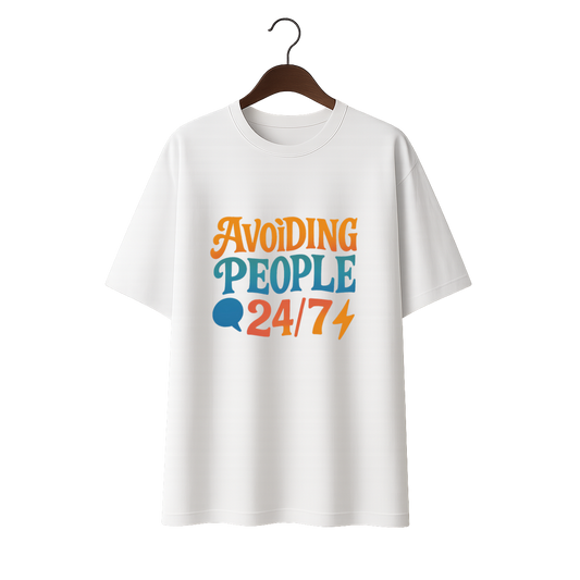 Avoiding People Unisex Premium Oversized Tee