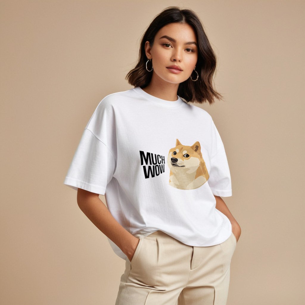 Much wow Unisex Terry Oversized Tee